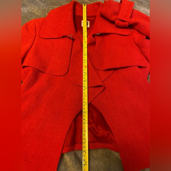 Anne Klein Short Trench Crepe
Drapey Front Jacket Memling Red
Women Size… - Picture 14 of 16